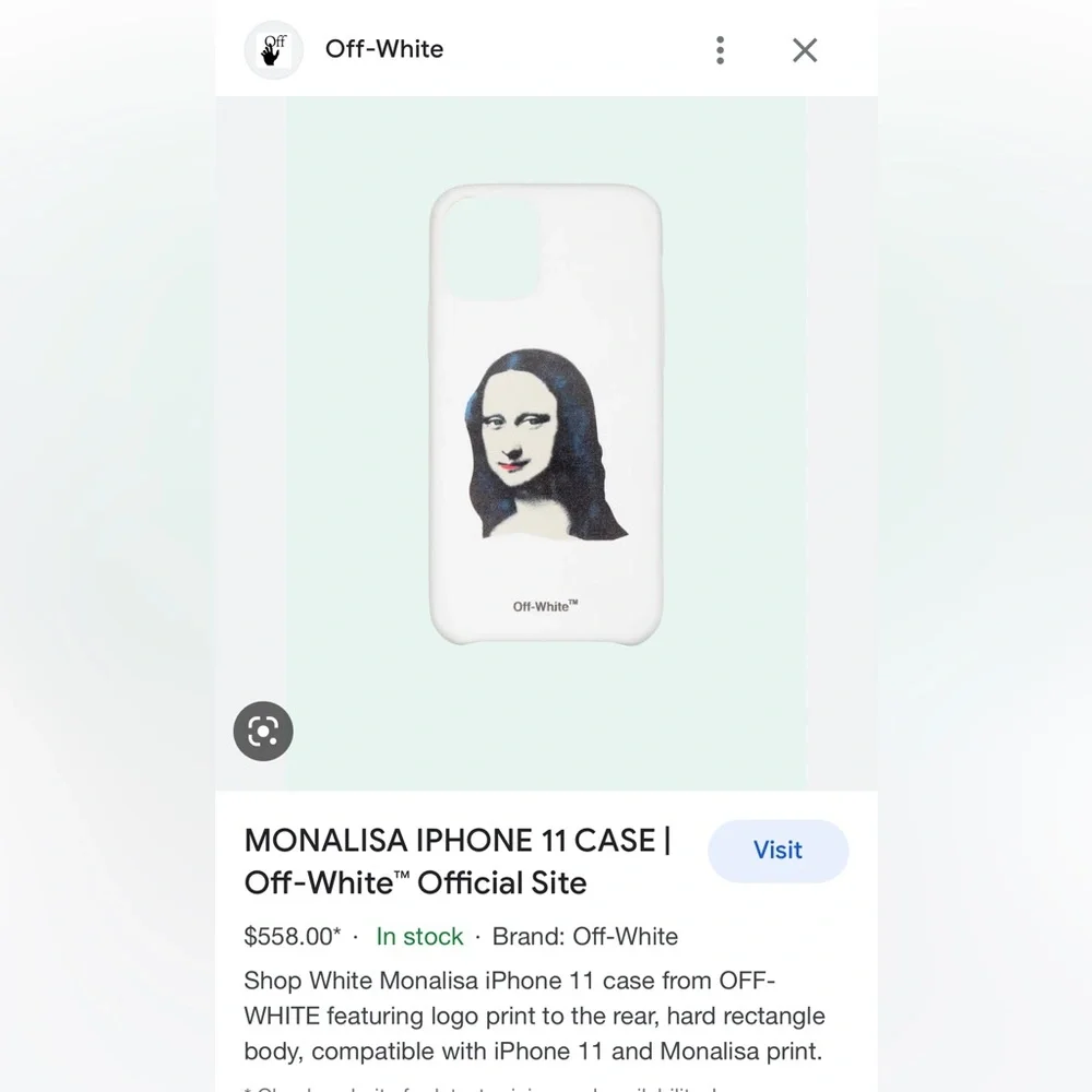 Off-White iPhone 11 PRO phone case in white with Monalisa & Off-White™ logo